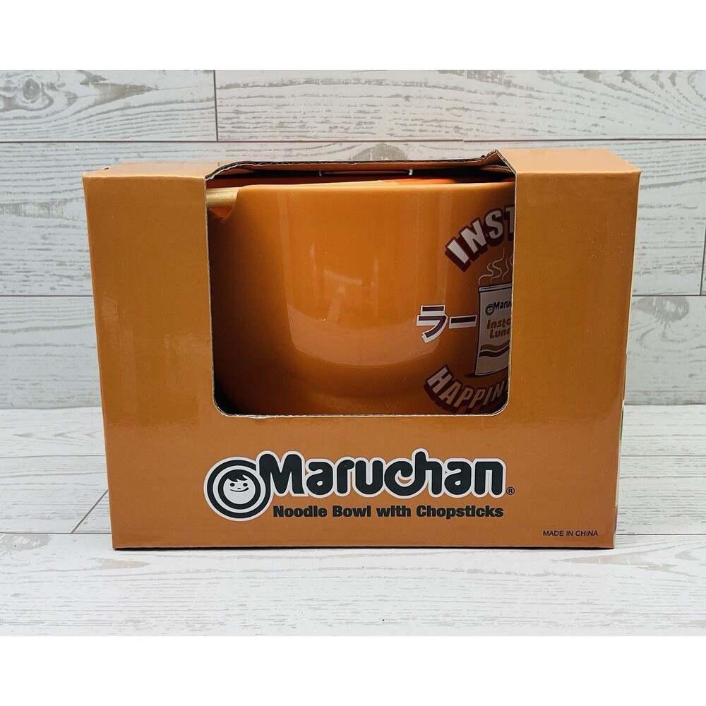 Maruchan Orange Ramen Noodle Bowl with Chopsticks Instant Happiness